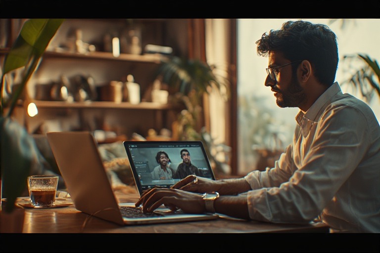 Indian freelancer starting AI avatar agency from home office in 2026