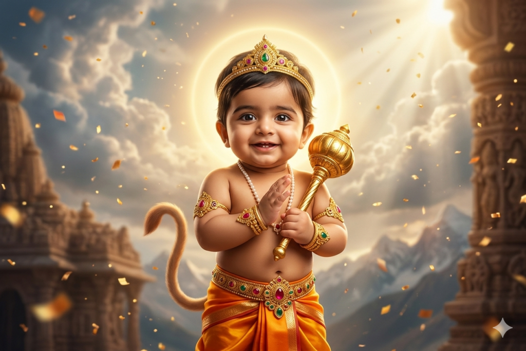 Little Bajrangbali Hero baby boy prompt