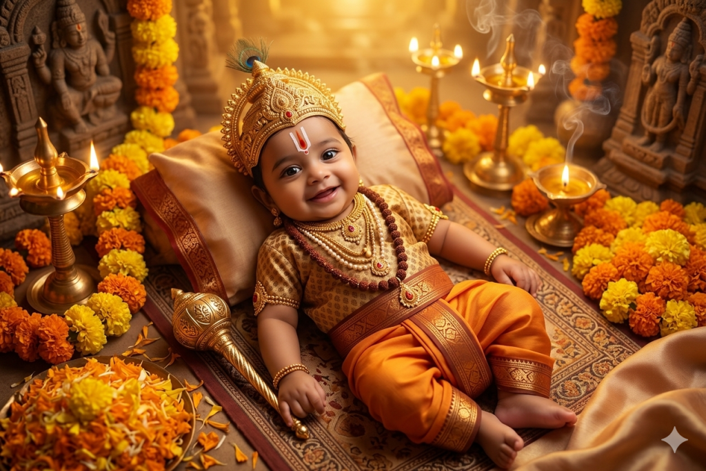 baby hamuman in temple baby boy ai prompt