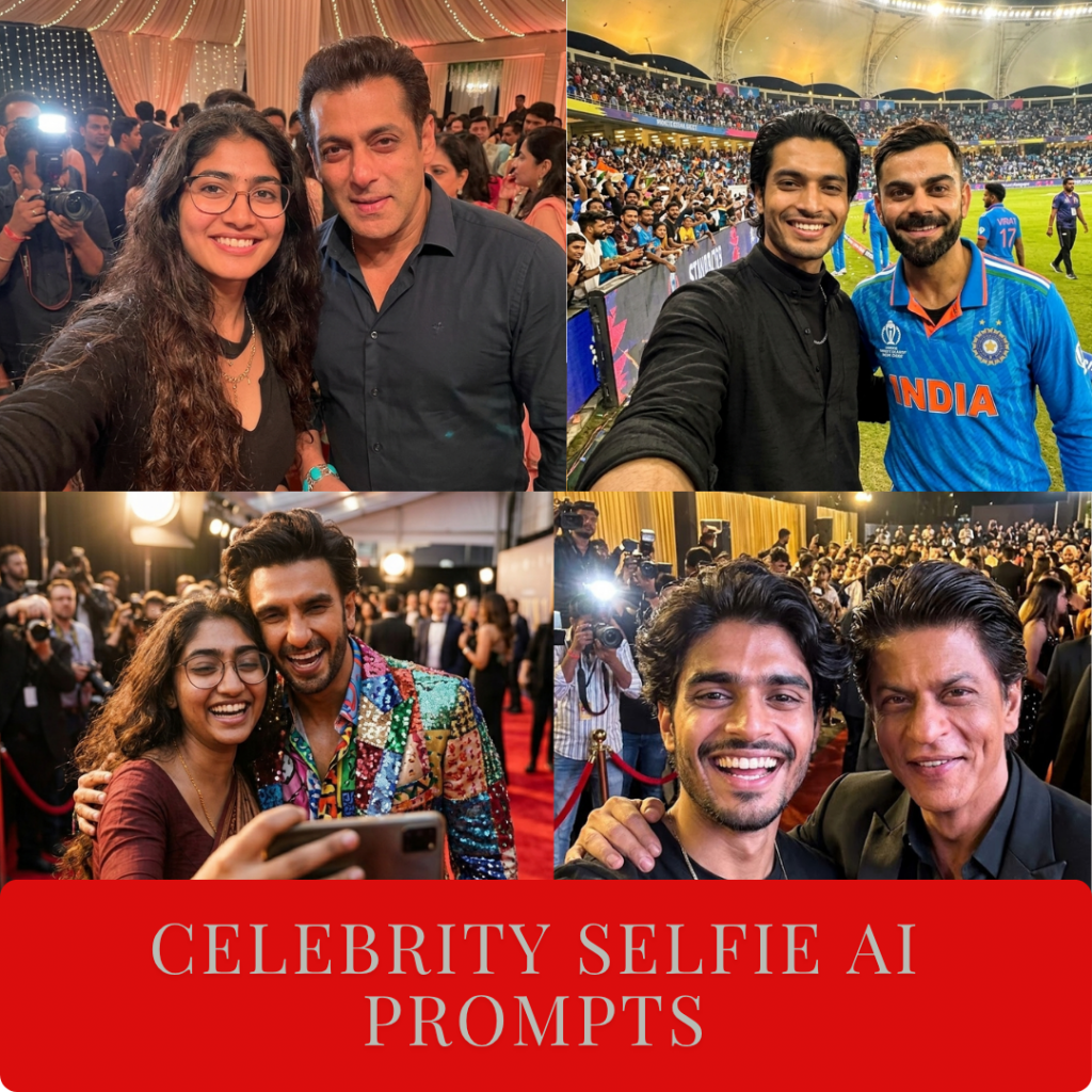 selfie with celebrities collage gemini ai prompt