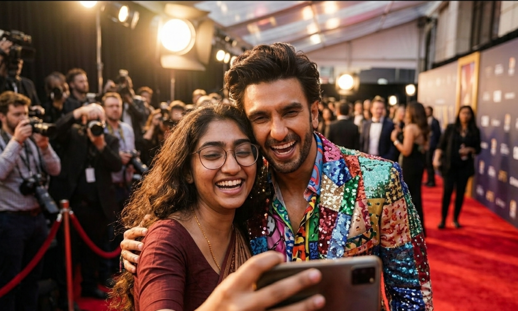 selfie with ranveer singh gemini ai prompt